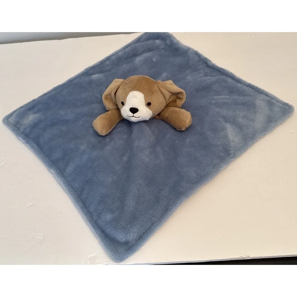 Carters Baby Blue Puppy Lovey Cuddle Plush Dog Security Blanket Infant Companion
